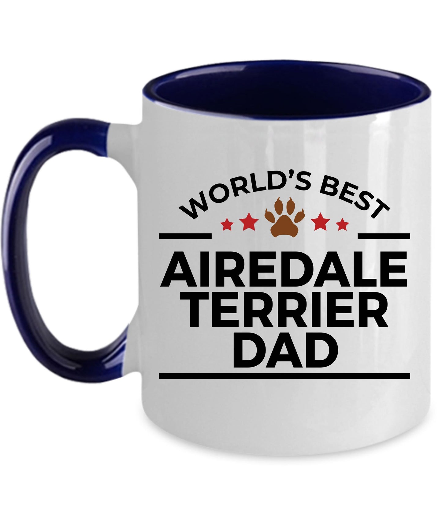 Airedale Terrier Dog Dad Custom Ceramic Coffee Mug - Mallard Moon Gift Shop