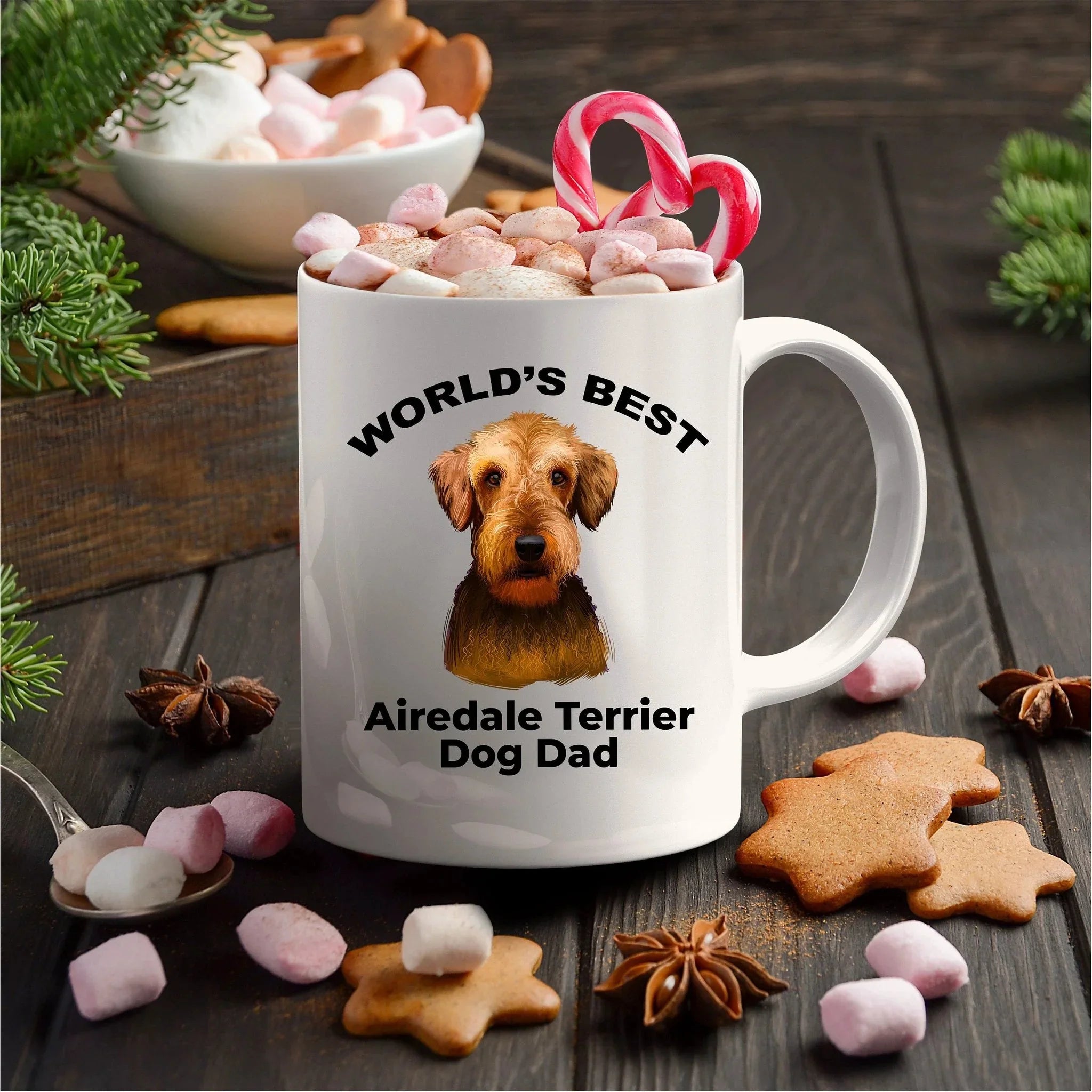 Airedale Terrier Best Dog Dad custom ceramic coffee mug