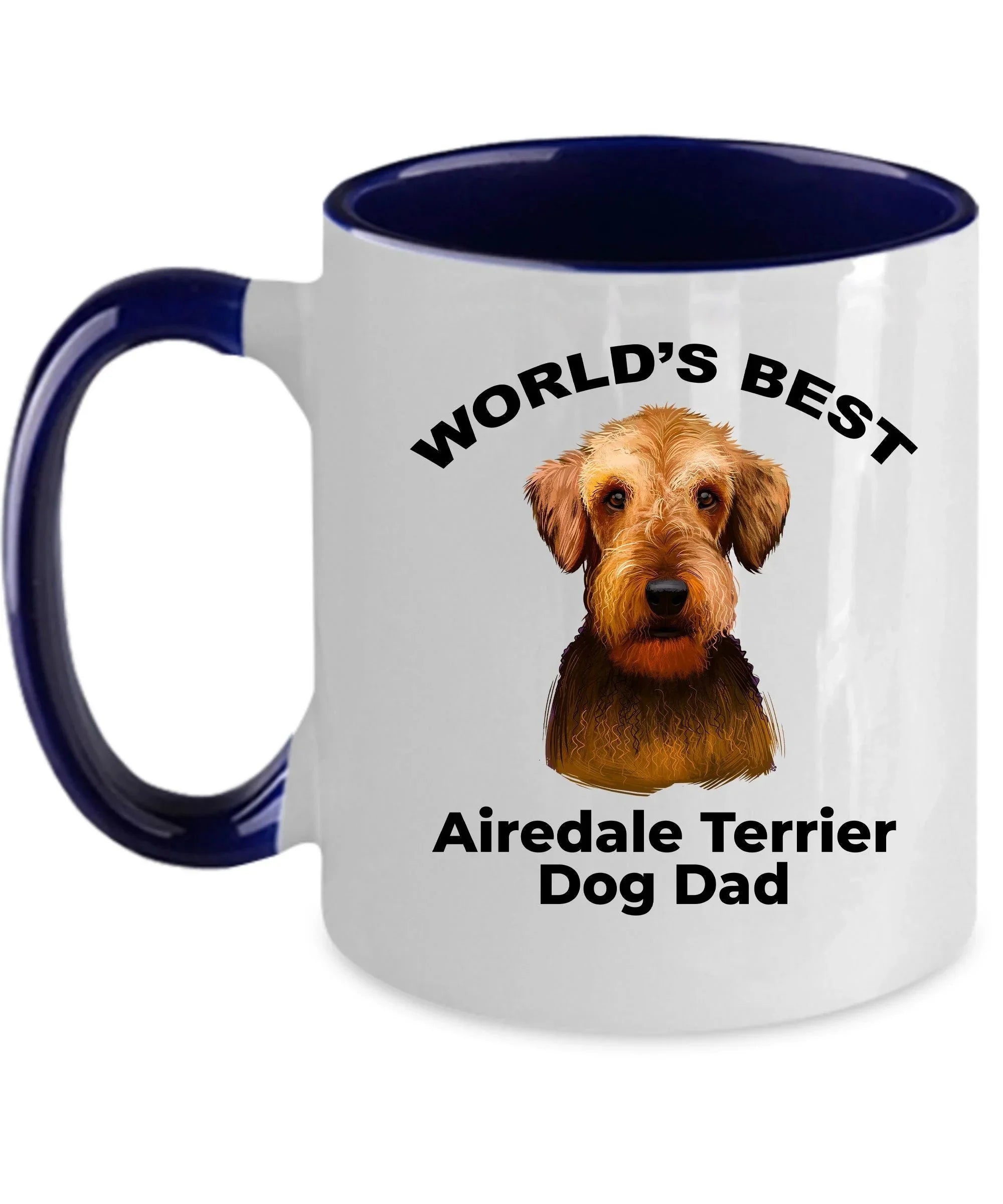 Airedale Terrier Best Dog Dad custom ceramic coffee mug