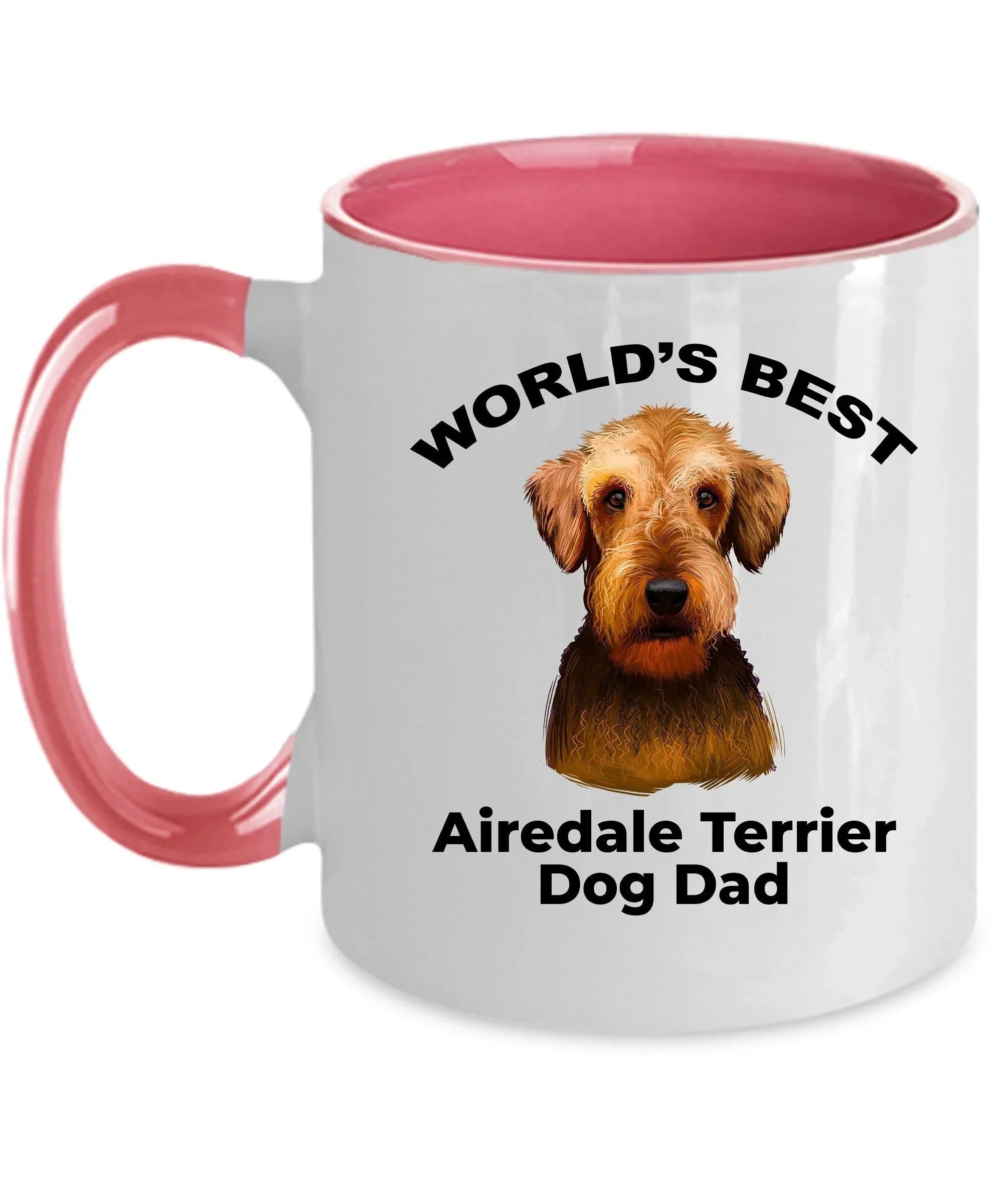 Airedale Terrier Best Dog Dad custom ceramic coffee mug