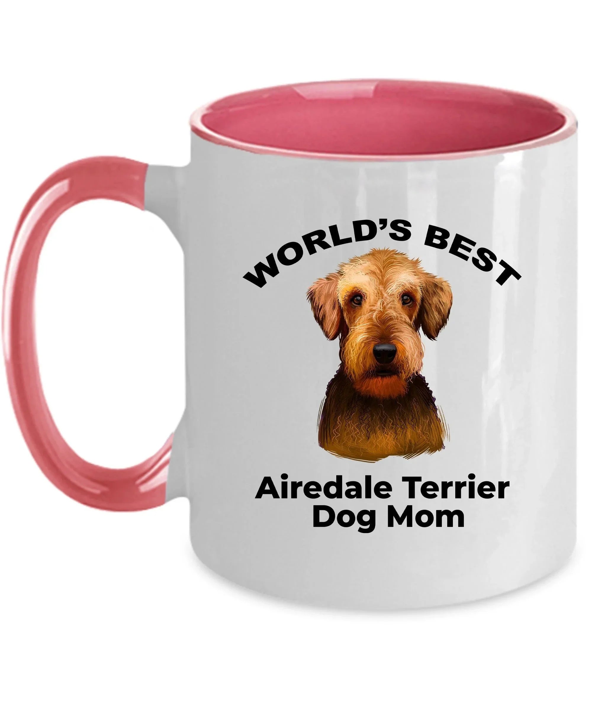 Airedale Terrier Best Dog Mom custom ceramic coffee mug