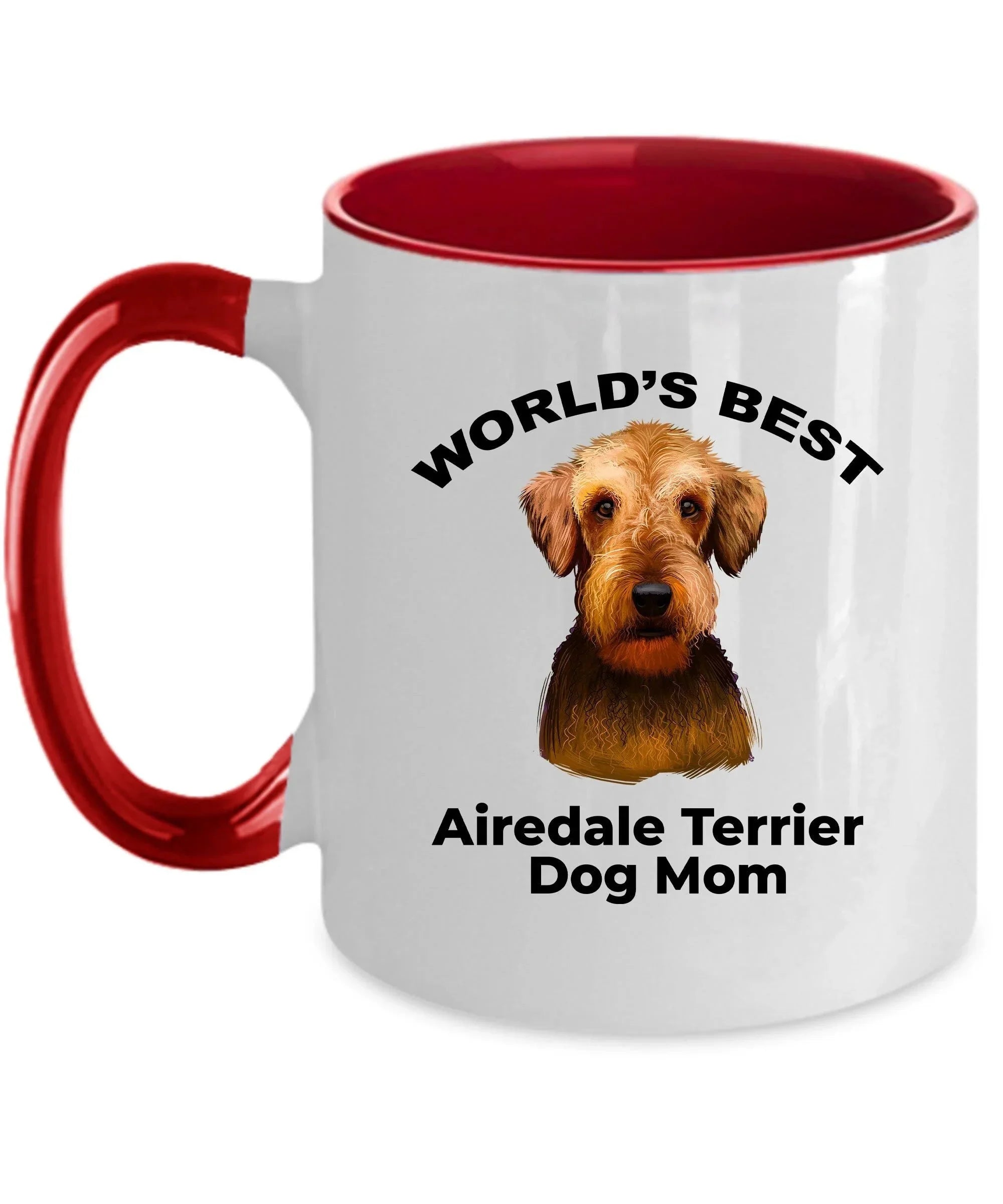 Airedale Terrier Best Dog Mom custom ceramic coffee mug