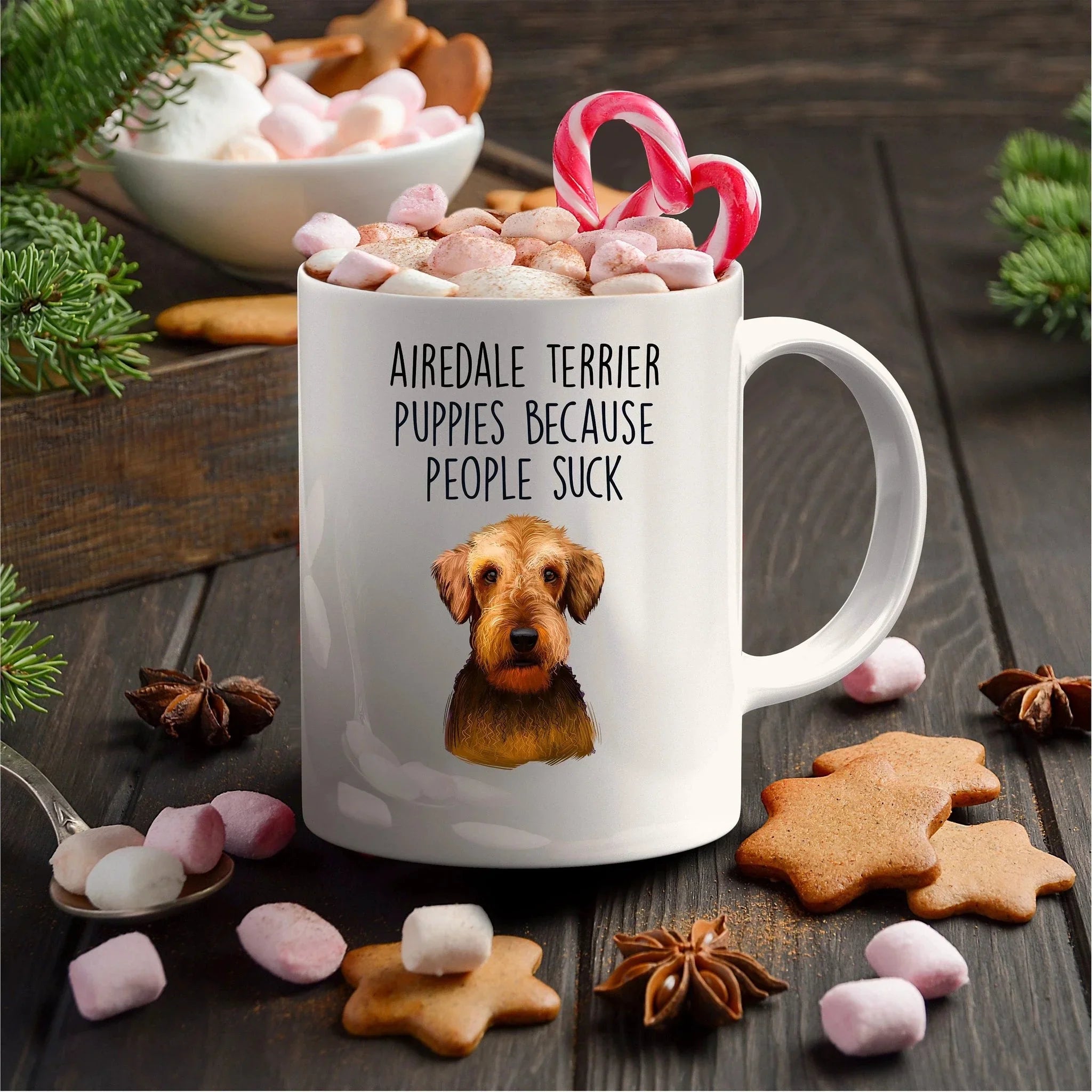 Airedale Terrier Puppies Because People Suck - Funny Dog Custom Ceramic Mug