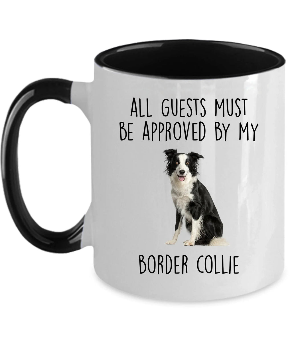 Funny Border Collie Dog Personalized Ceramic Coffee Mug All Guests Must be Approved