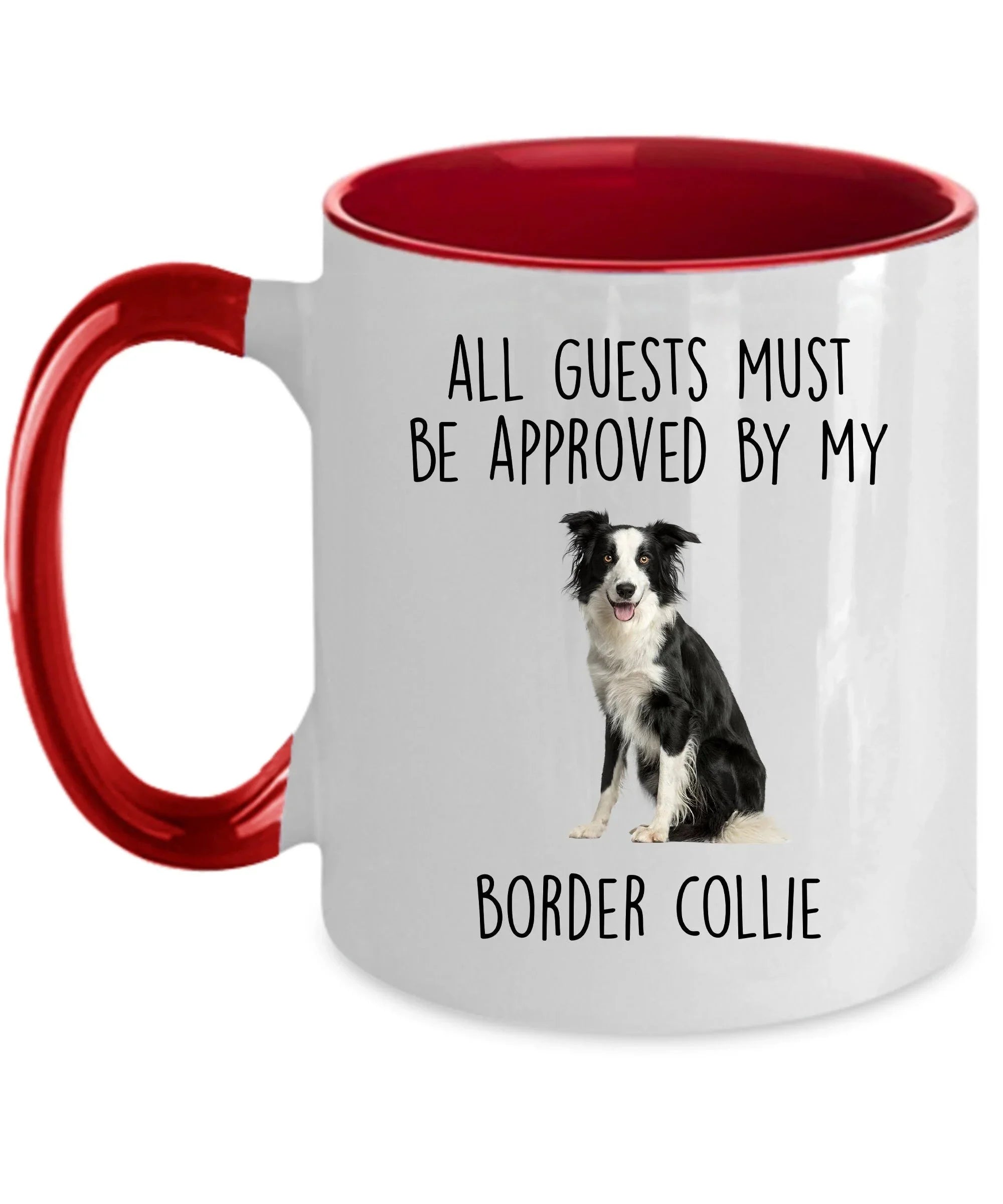 Funny Border Collie Dog Personalized Ceramic Coffee Mug All Guests Must be Approved