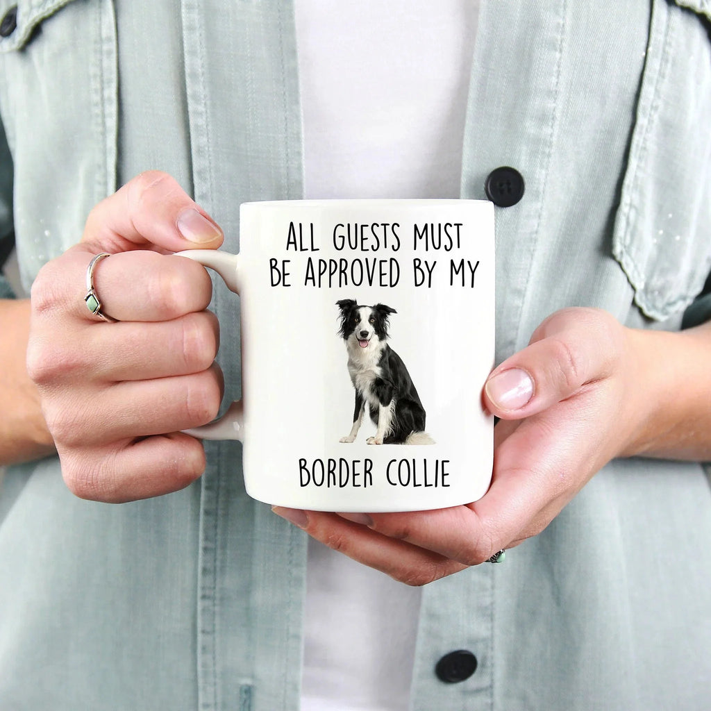 Funny Border Collie Dog Personalized Ceramic Coffee Mug All Guests Must be Approved