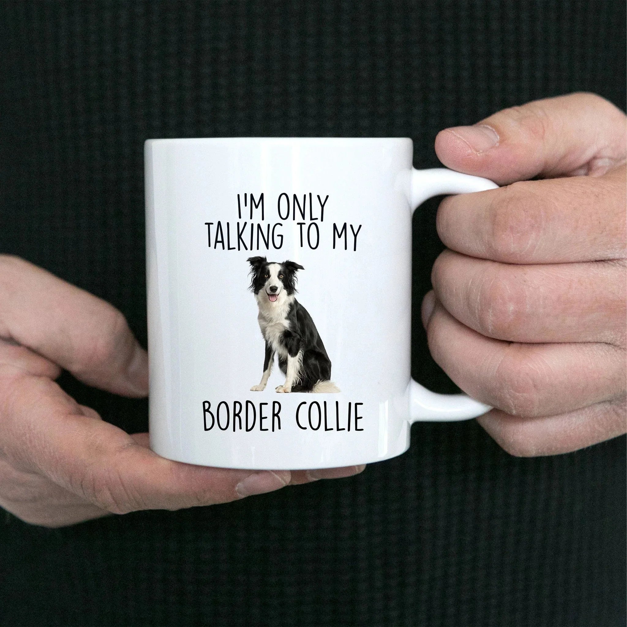 Funny Border Collie Ceramic Coffee Mug I'm Only Talking to my Border Collie Dog