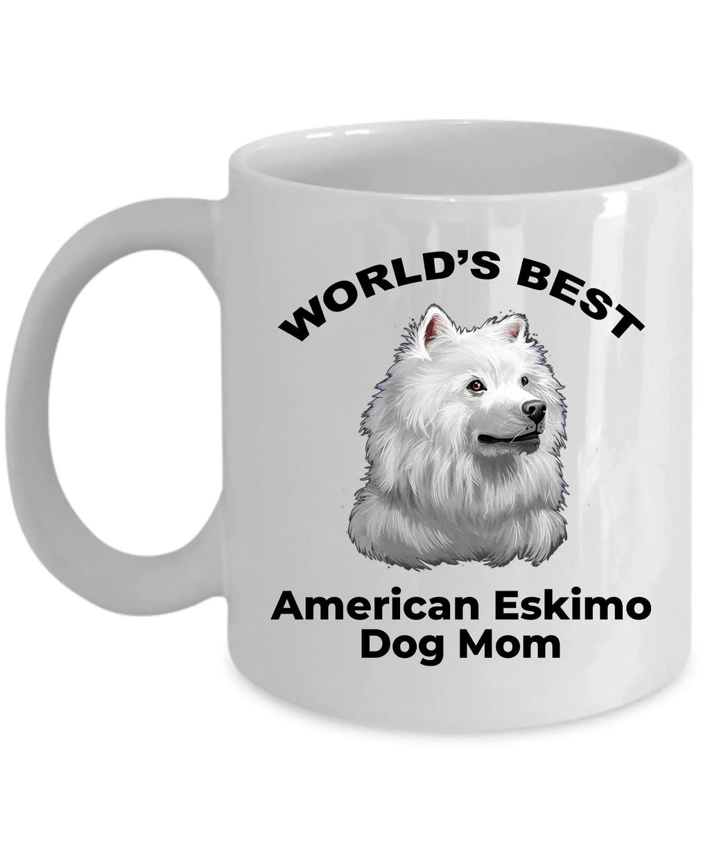 American Eskimo World's Best Dog Mom Custom Ceramic Coffee Mug