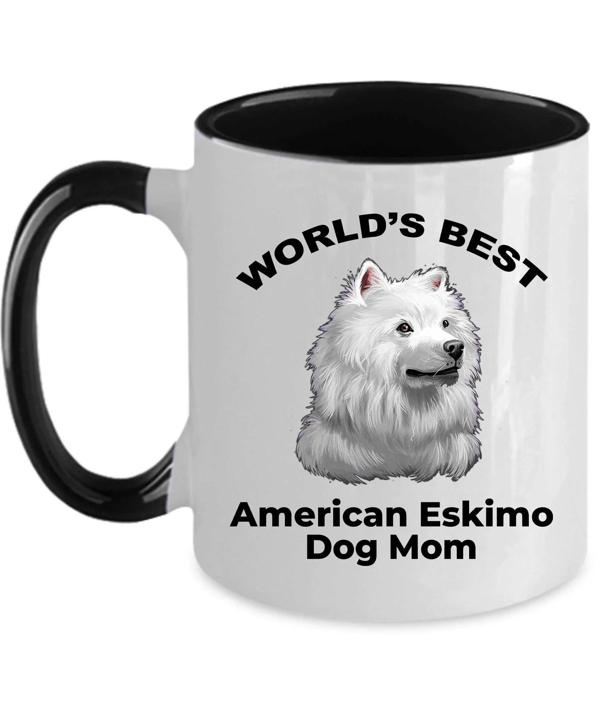 American Eskimo World's Best Dog Mom Custom Ceramic Coffee Mug