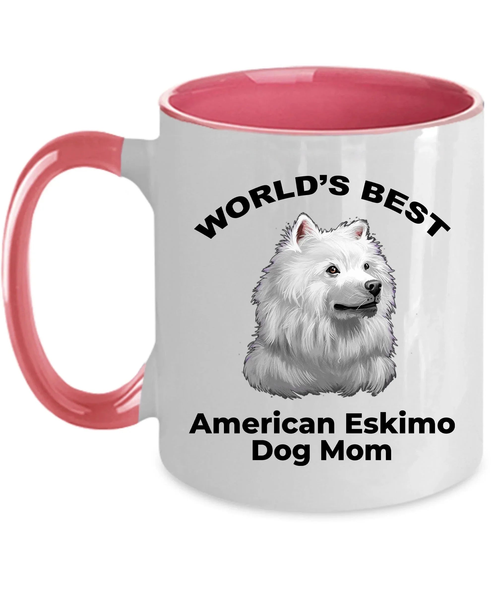 American Eskimo World's Best Dog Mom Custom Ceramic Coffee Mug