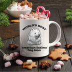 American Eskimo World's Best Dog Mom Custom Ceramic Coffee Mug