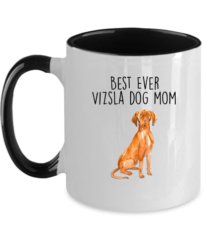 Best Ever Vizsla Dog Mom Custom Ceramic Coffee Mug - Mallard Moon Gift Shop