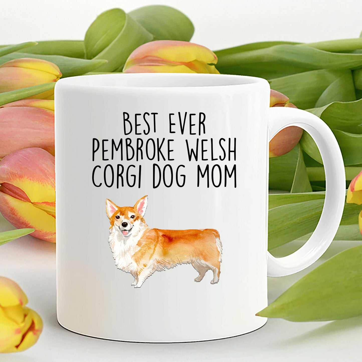 Best Ever Pembroke Welsh Corgi Dog Mom Custom Ceramic Mug - Mallard Moon Gift Shop