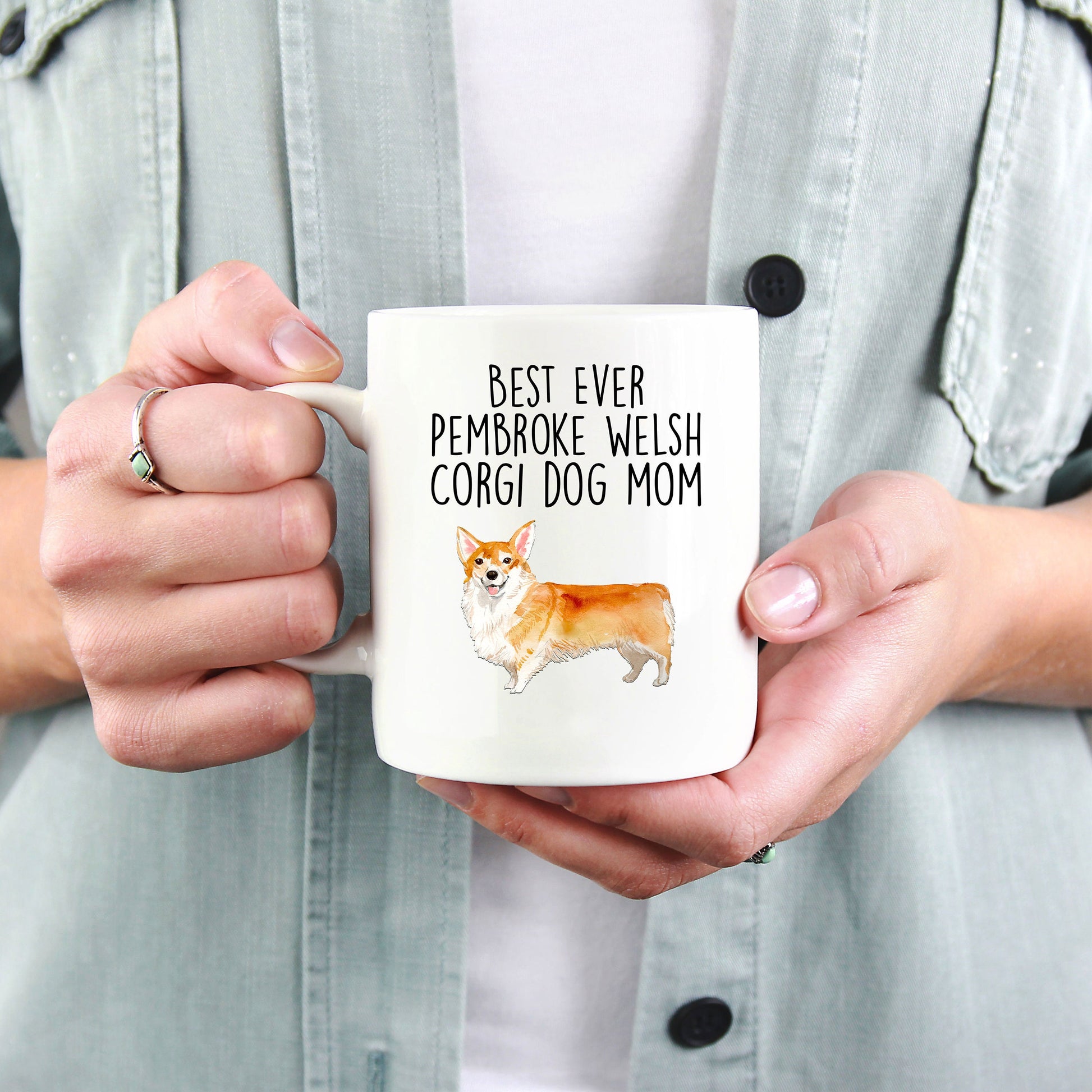 Best Ever Pembroke Welsh Corgi Dog Mom Custom Ceramic Mug - Mallard Moon Gift Shop