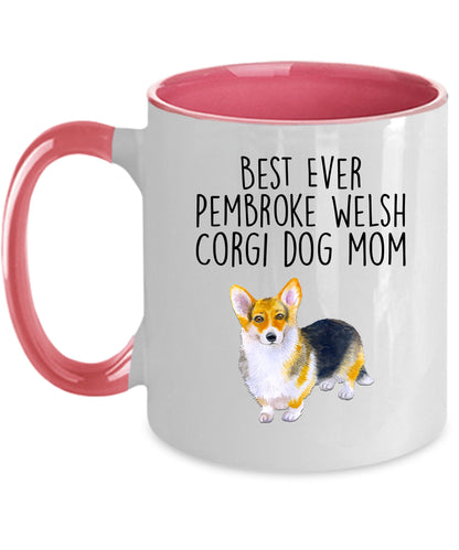 Best Ever Tricolor Pembroke Welsh Corgi Dog Mom Custom Ceramic Mug - Mallard Moon Gift Shop