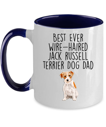 Best Ever Wire-haired Jack Russell Terrier Dog Dad Custom ceramic coffee mug - Mallard Moon Gift Shop