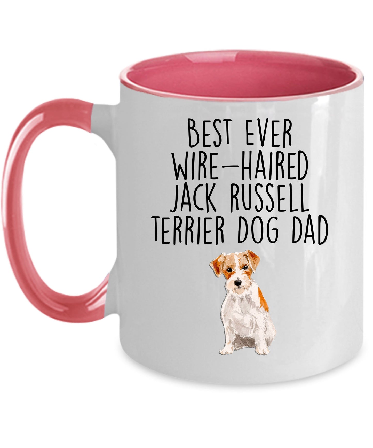 Best Ever Wire-haired Jack Russell Terrier Dog Dad Custom ceramic coffee mug - Mallard Moon Gift Shop