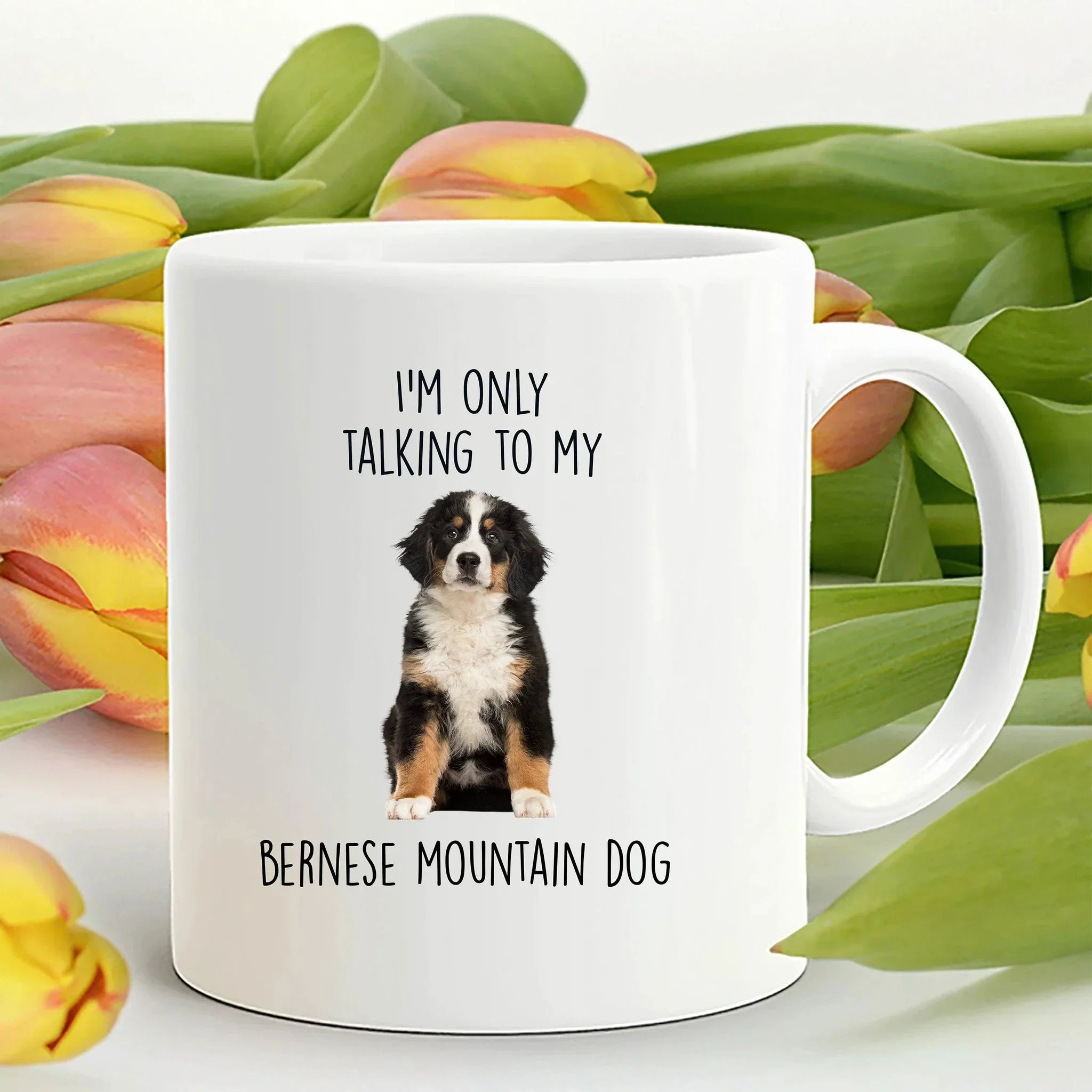 Funny Bernese Mountain Dog Custom coffee mug - I'm only Talking to my Bernese Mountain Dog
