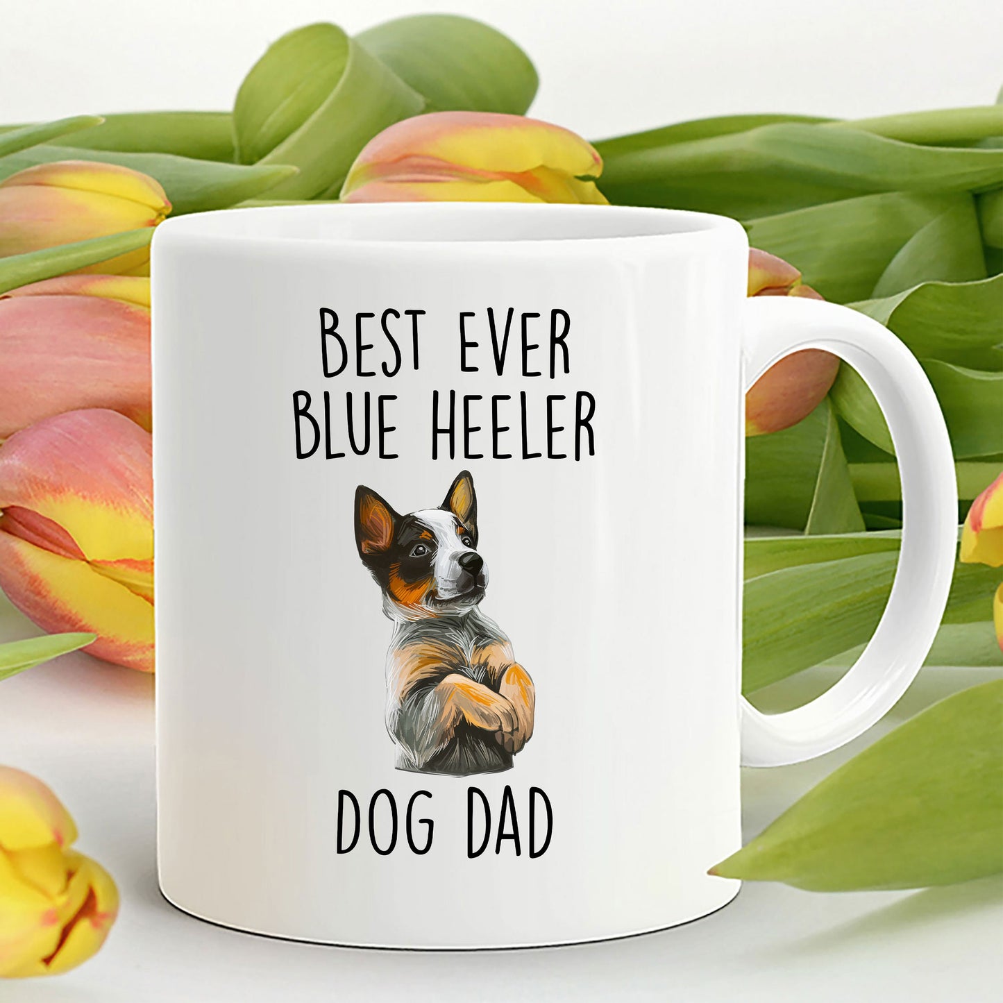Best Ever Blue Heeler Dog Dad Custom Ceramic Coffee Mug - Mallard Moon Gift Shop