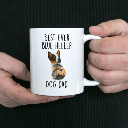 Best Ever Blue Heeler Dog Dad Custom Ceramic Coffee Mug - Mallard Moon Gift Shop