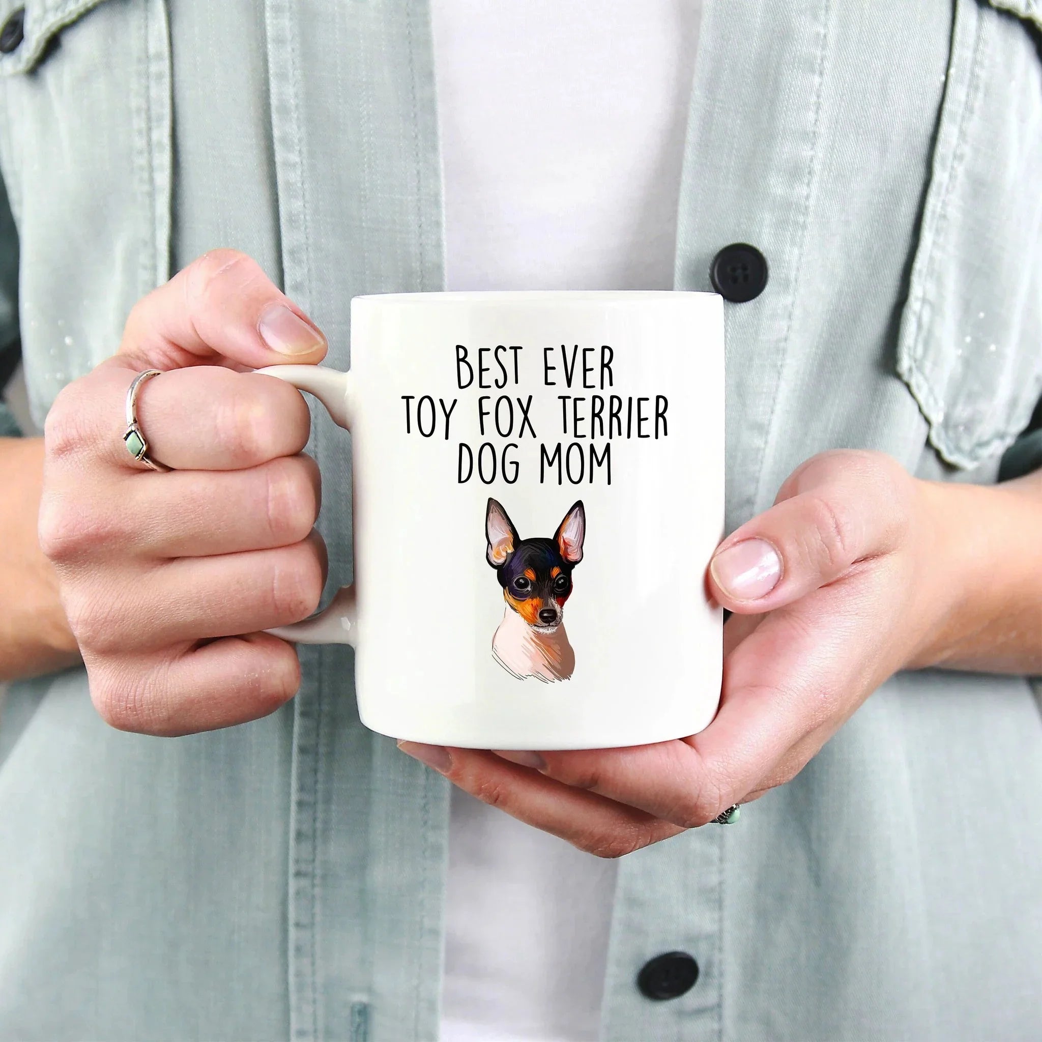 Best Ever Toy Fox Terrier Dog Mom Custom Ceramic Coffee Mug