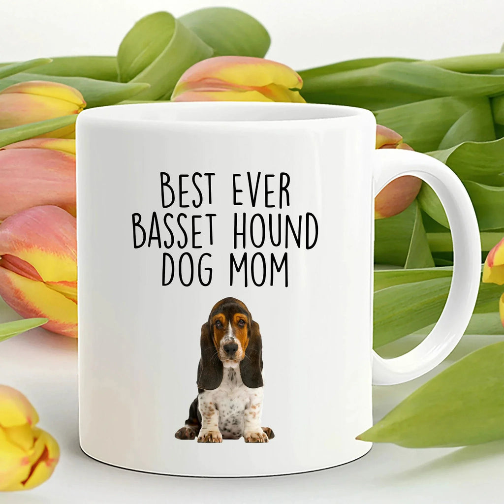 Best Ever Basset Hound Puppy Dog Mom Custom ceramic coffee mug
