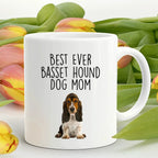 Best Ever Basset Hound Puppy Dog Mom Custom ceramic coffee mug