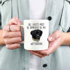 Funny Wetterhoun Dog Ceramic Coffee Mug All Guests must be approved by my Wetterhoun