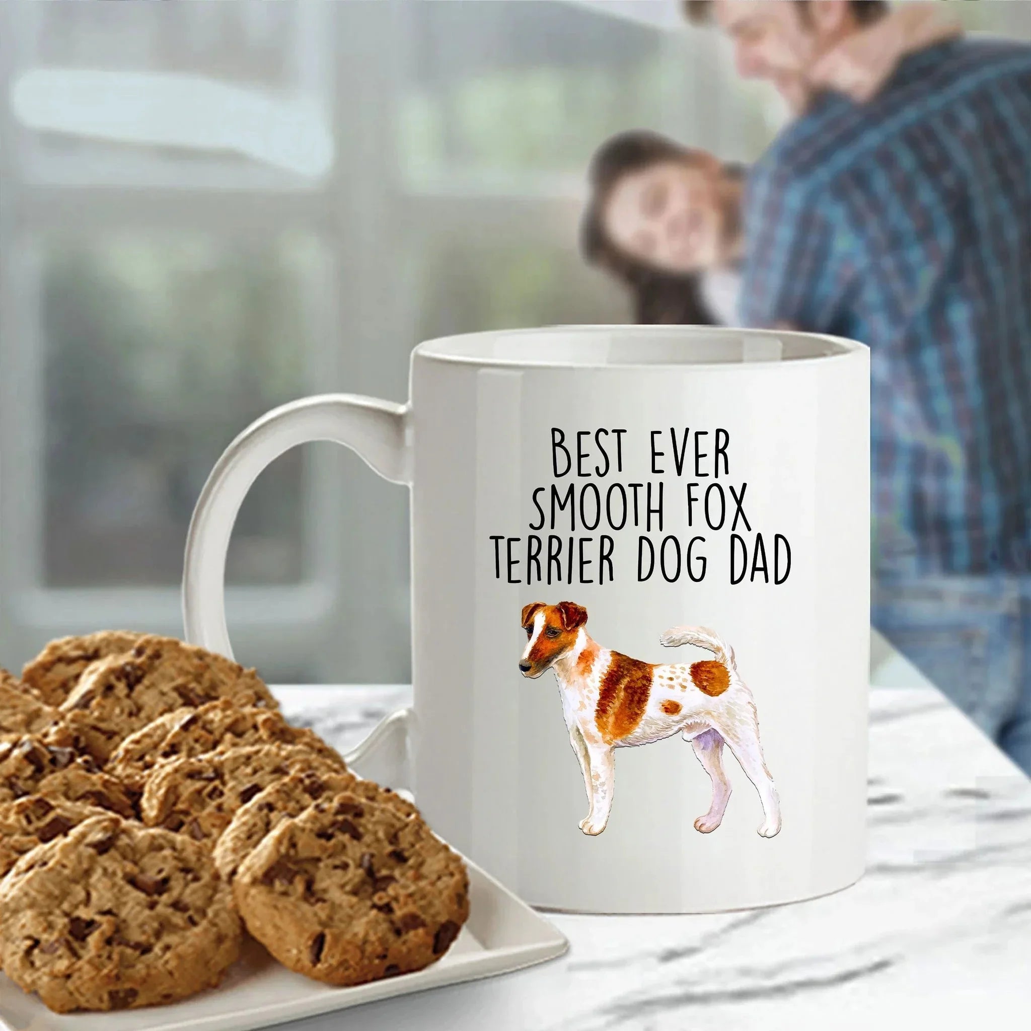 Best Ever Smooth Fox Terrier Dog Dad Ceramic Coffee Mug