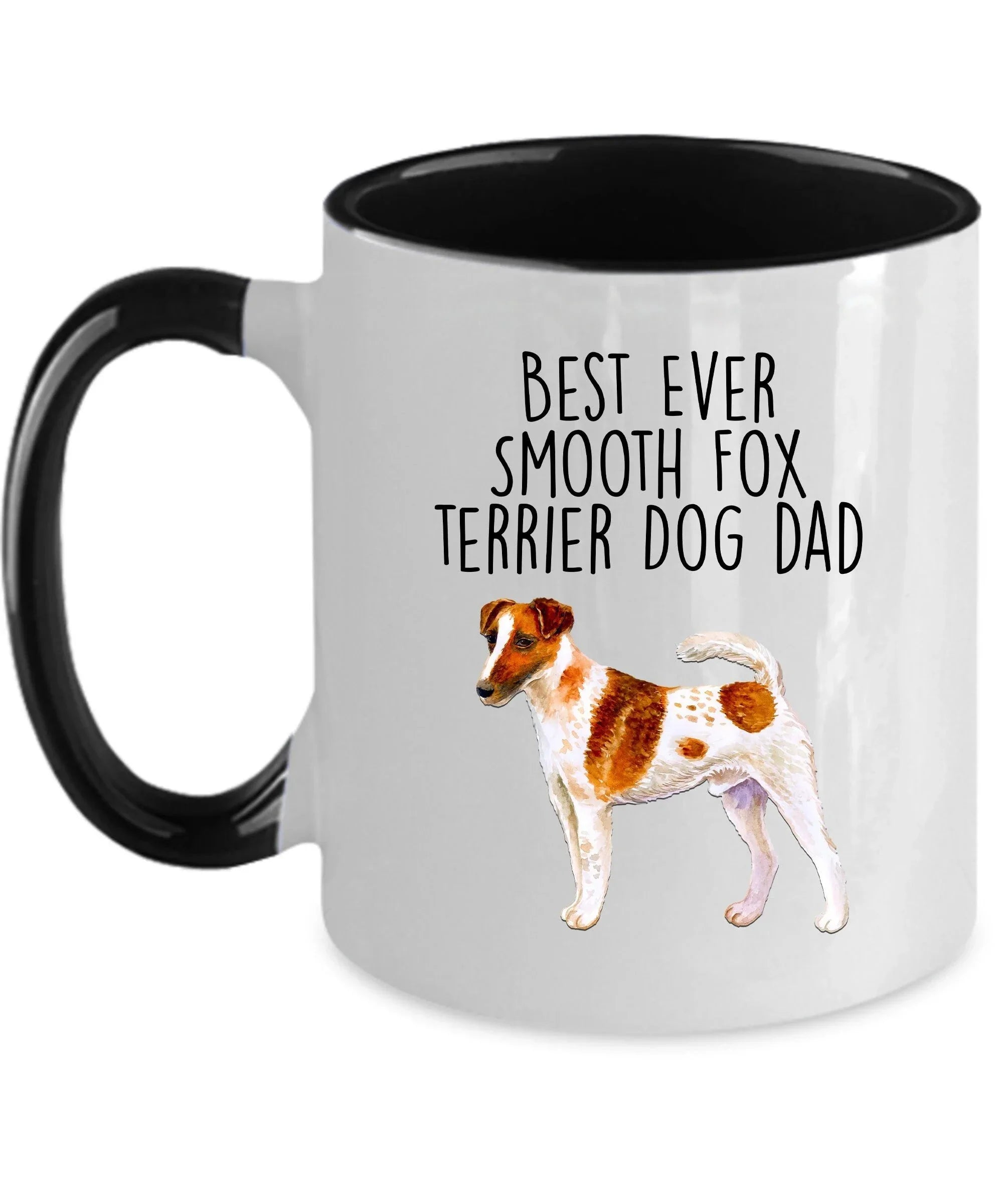 Best Ever Smooth Fox Terrier Dog Dad Ceramic Coffee Mug