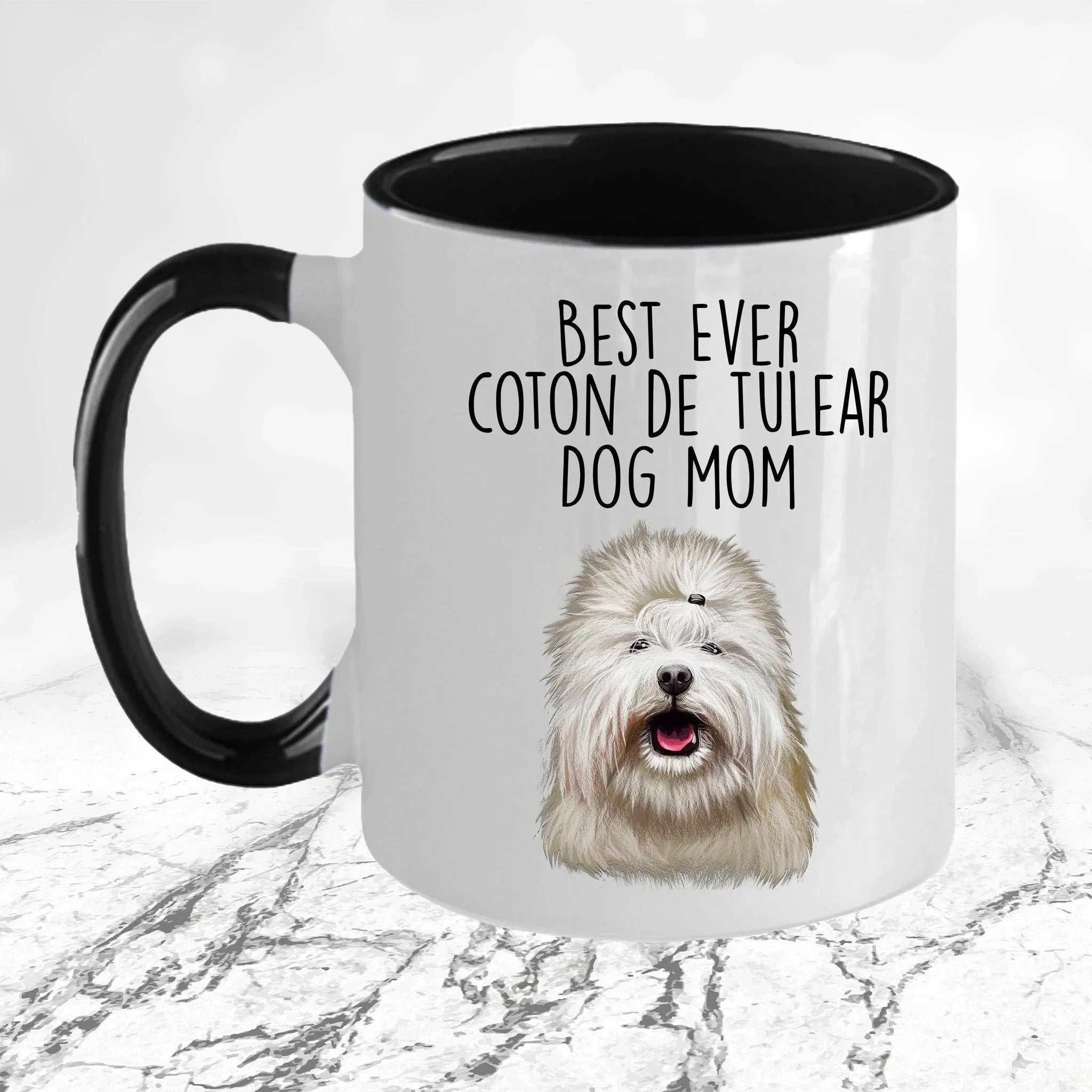 Best Ever Coton de Tulear Dog Mom Custom Ceramic Coffee Mug