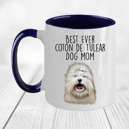 Best Ever Coton de Tulear Dog Mom Custom Ceramic Coffee Mug - Mallard Moon Gift Shop
