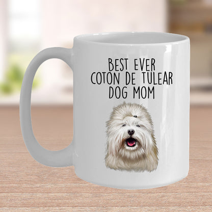 Best Ever Coton de Tulear Dog Mom Custom Ceramic Coffee Mug - Mallard Moon Gift Shop