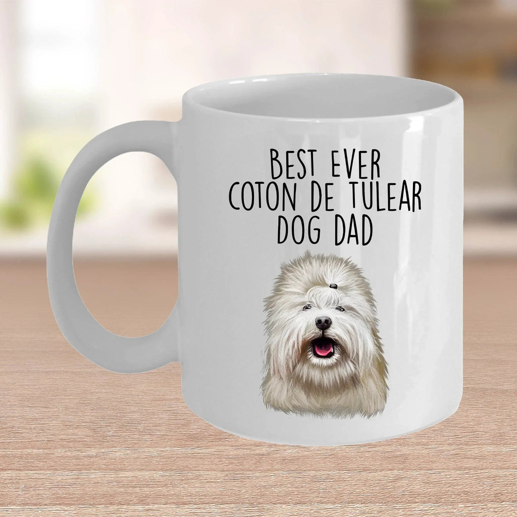 Best Ever Coton de Tulear Dog Dad Custom Ceramic Coffee Mug
