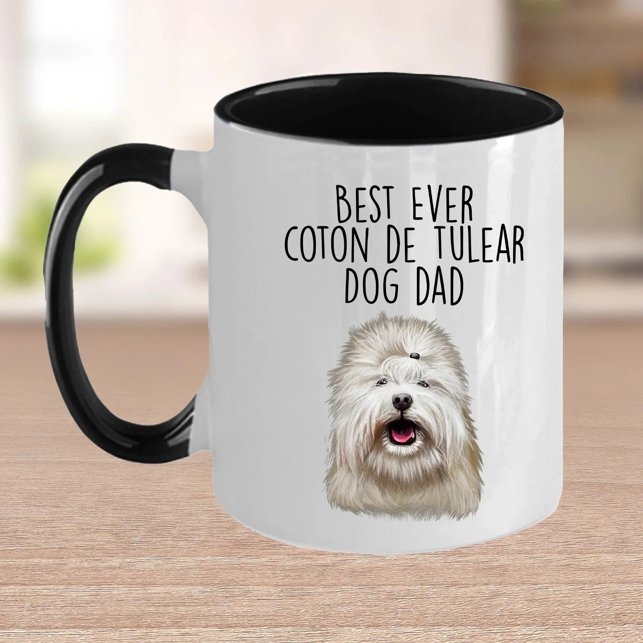 Best Ever Coton de Tulear Dog Dad Custom Ceramic Coffee Mug