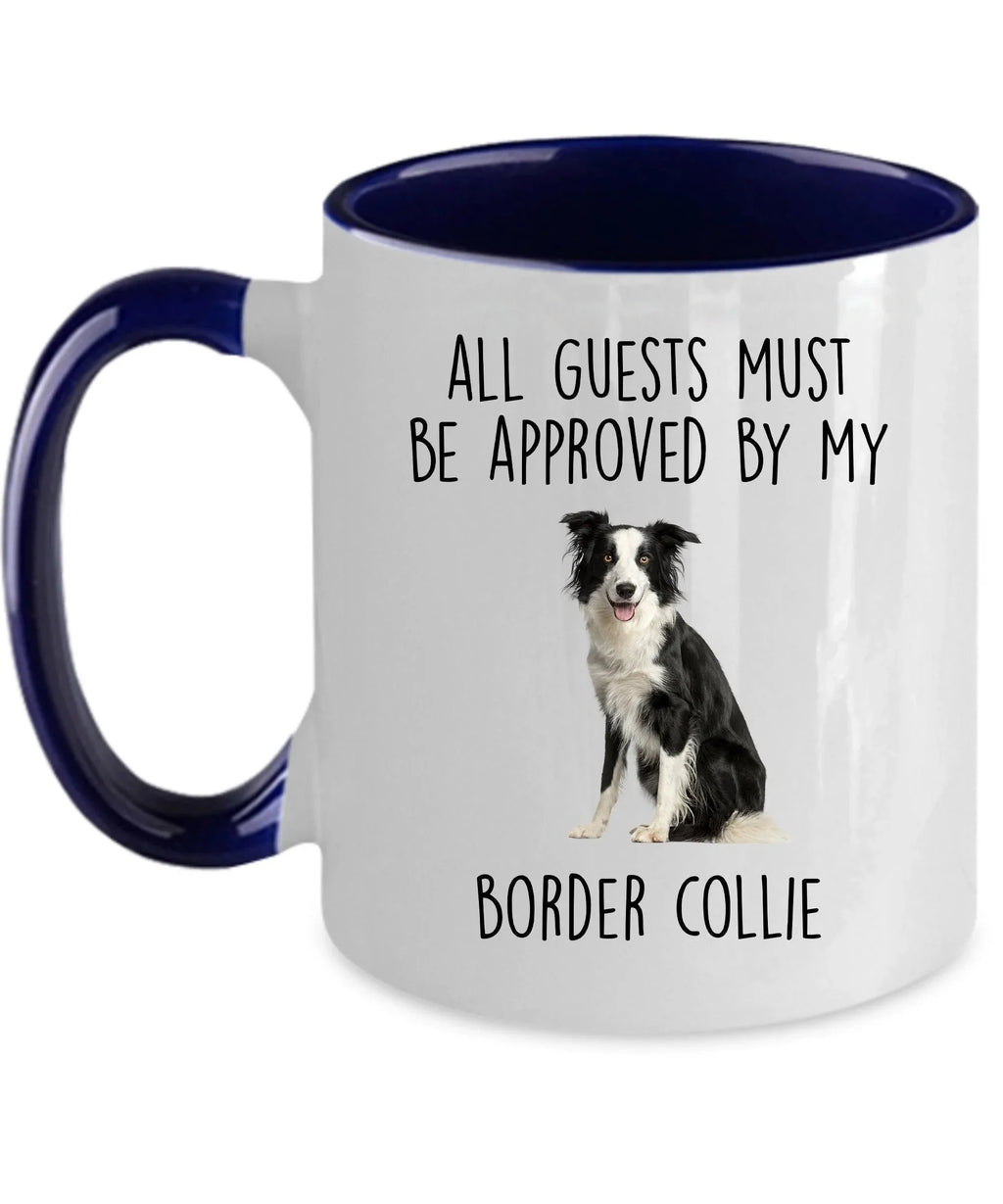 Funny Border Collie Dog Personalized Ceramic Coffee Mug All Guests Must be Approved