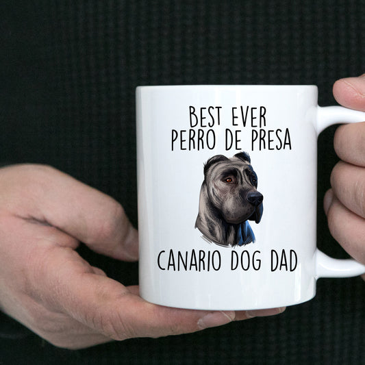 Best Ever Perro de Presa Canario Funny Dog Dad Custom Ceramic Coffee Mug - Mallard Moon Gift Shop
