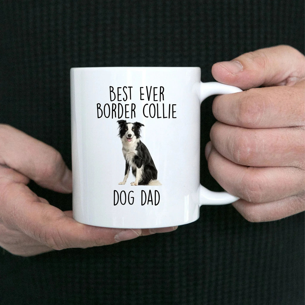Best Ever Border Collie Dog Dad Custom Ceramic Coffee Mug