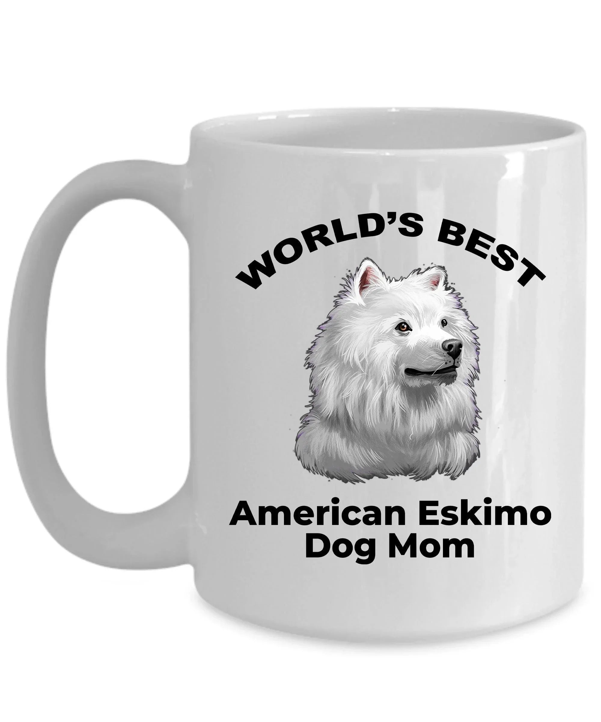 American Eskimo World's Best Dog Mom Custom Ceramic Coffee Mug