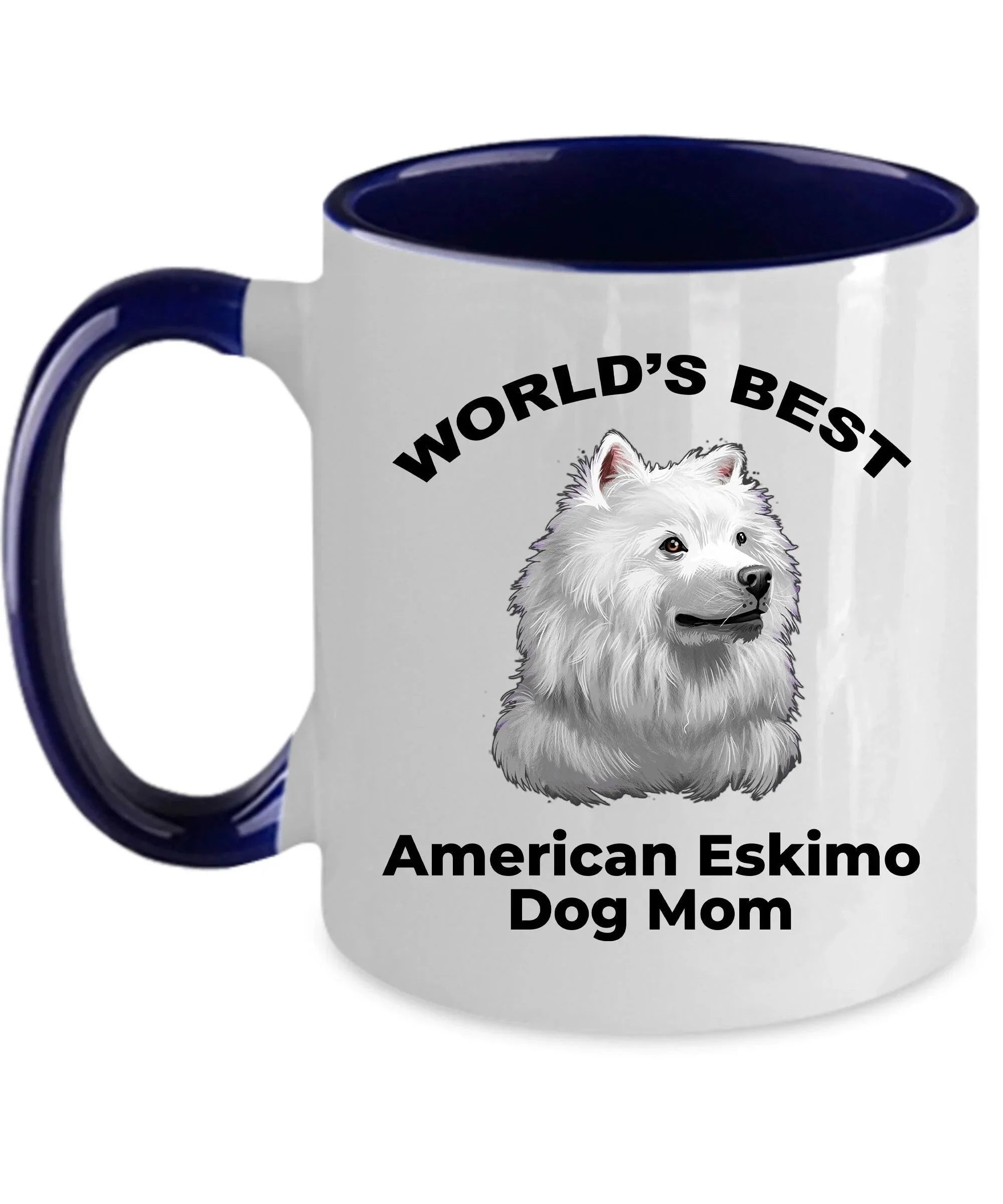 American Eskimo World's Best Dog Mom Custom Ceramic Coffee Mug
