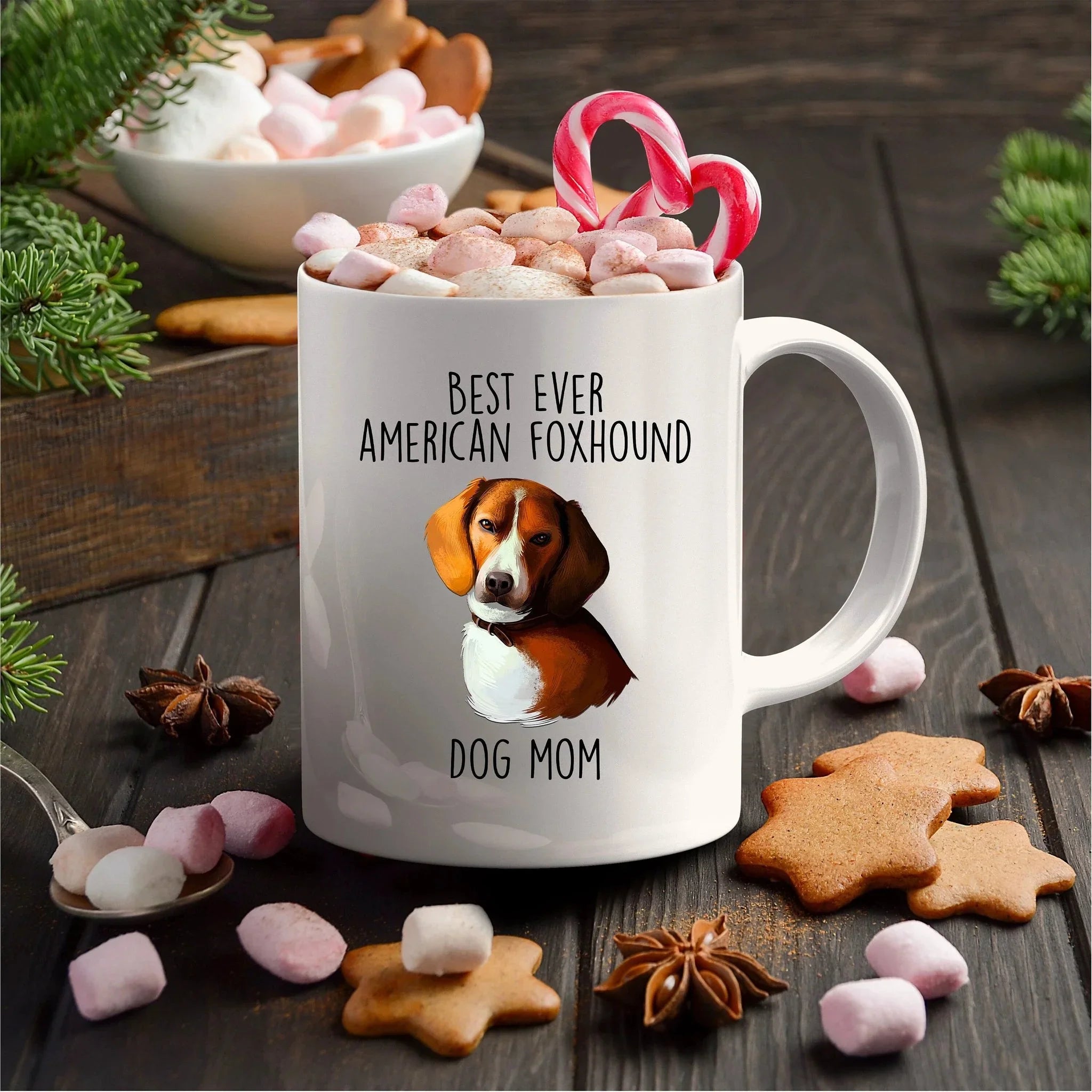 Best Ever American Foxhound Dog Mom Custom Ceramic Coffee Mug