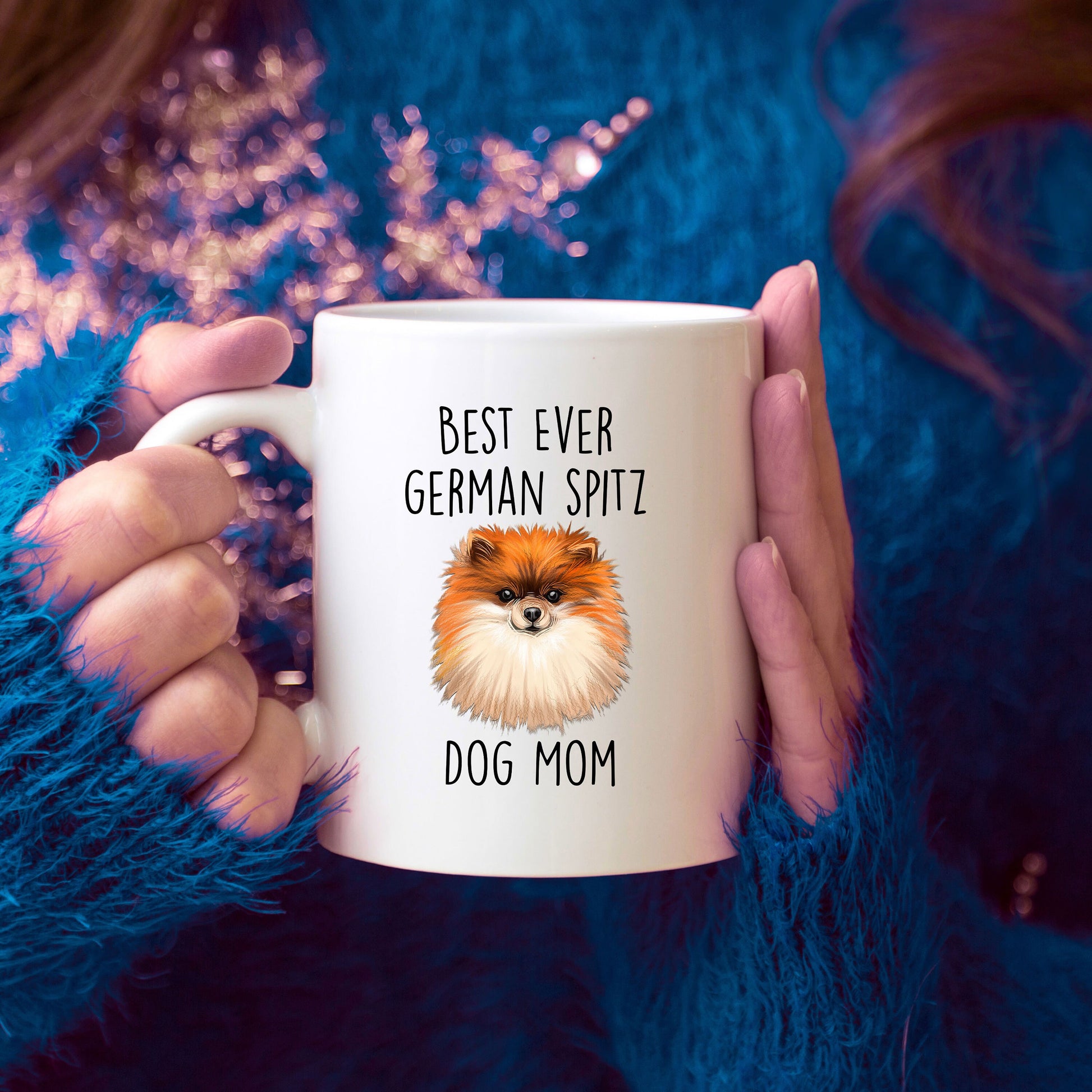 Best Ever German Spitz Dog Mom Custom Ceramic Coffee Mug - Mallard Moon Gift Shop