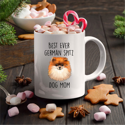 Best Ever German Spitz Dog Mom Custom Ceramic Coffee Mug - Mallard Moon Gift Shop