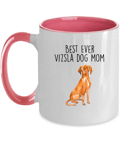 Best Ever Vizsla Dog Mom Custom Ceramic Coffee Mug - Mallard Moon Gift Shop