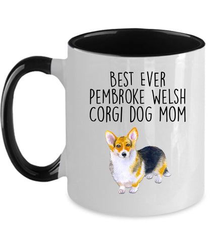 Best Ever Tricolor Pembroke Welsh Corgi Dog Mom Custom Ceramic Mug - Mallard Moon Gift Shop