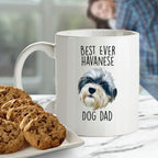 Best Ever Havanese Dog Dad Funny Custom Coffee Mug