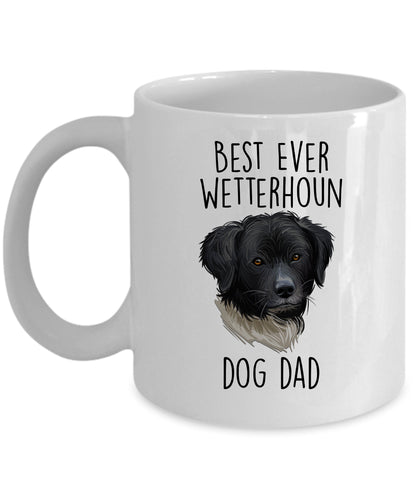Best Ever Wetterhoun Dog Dad Custom Ceramic Coffee Mug - Mallard Moon Gift Shop