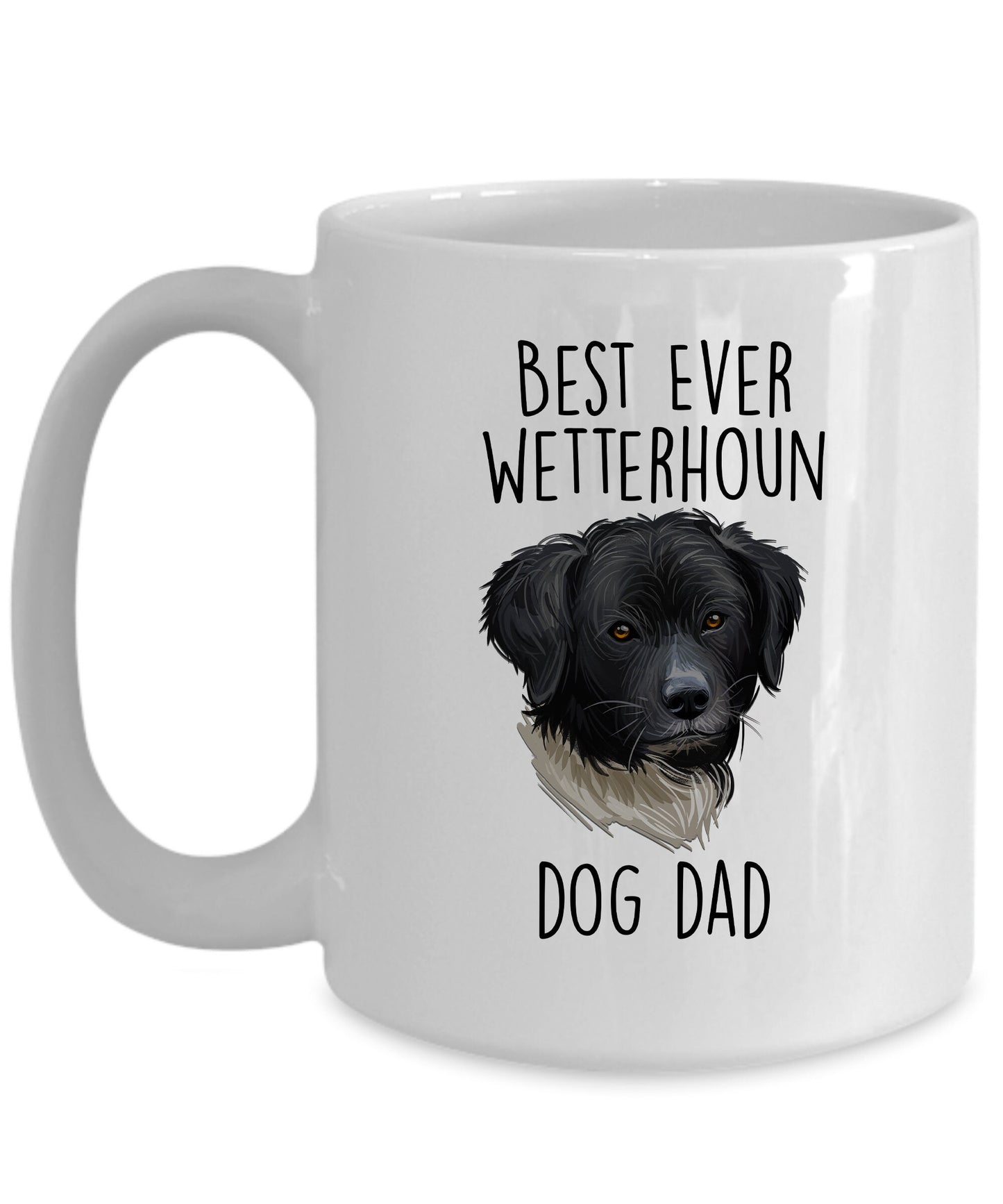 Best Ever Wetterhoun Dog Dad Custom Ceramic Coffee Mug - Mallard Moon Gift Shop