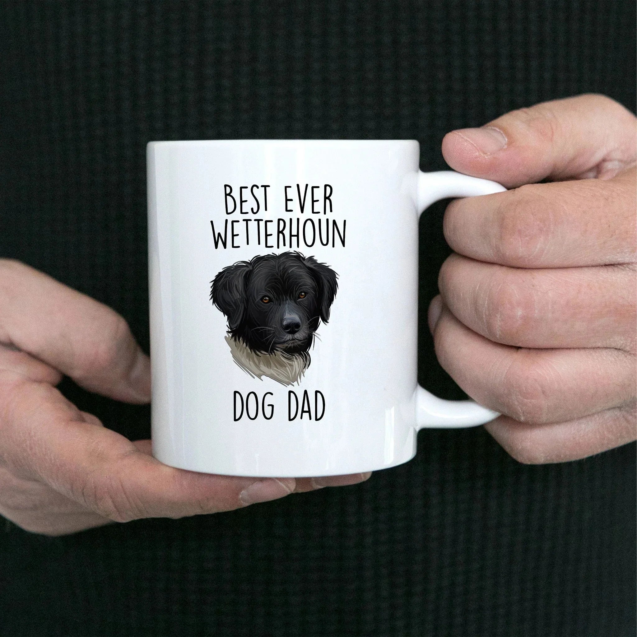 Best Ever Wetterhoun Dog Dad Custom Ceramic Coffee Mug