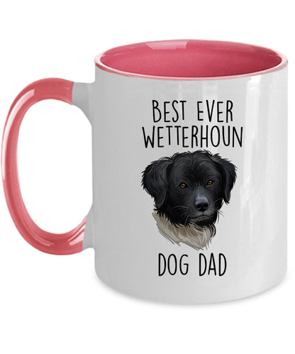 Best Ever Wetterhoun Dog Dad Custom Ceramic Coffee Mug - Mallard Moon Gift Shop